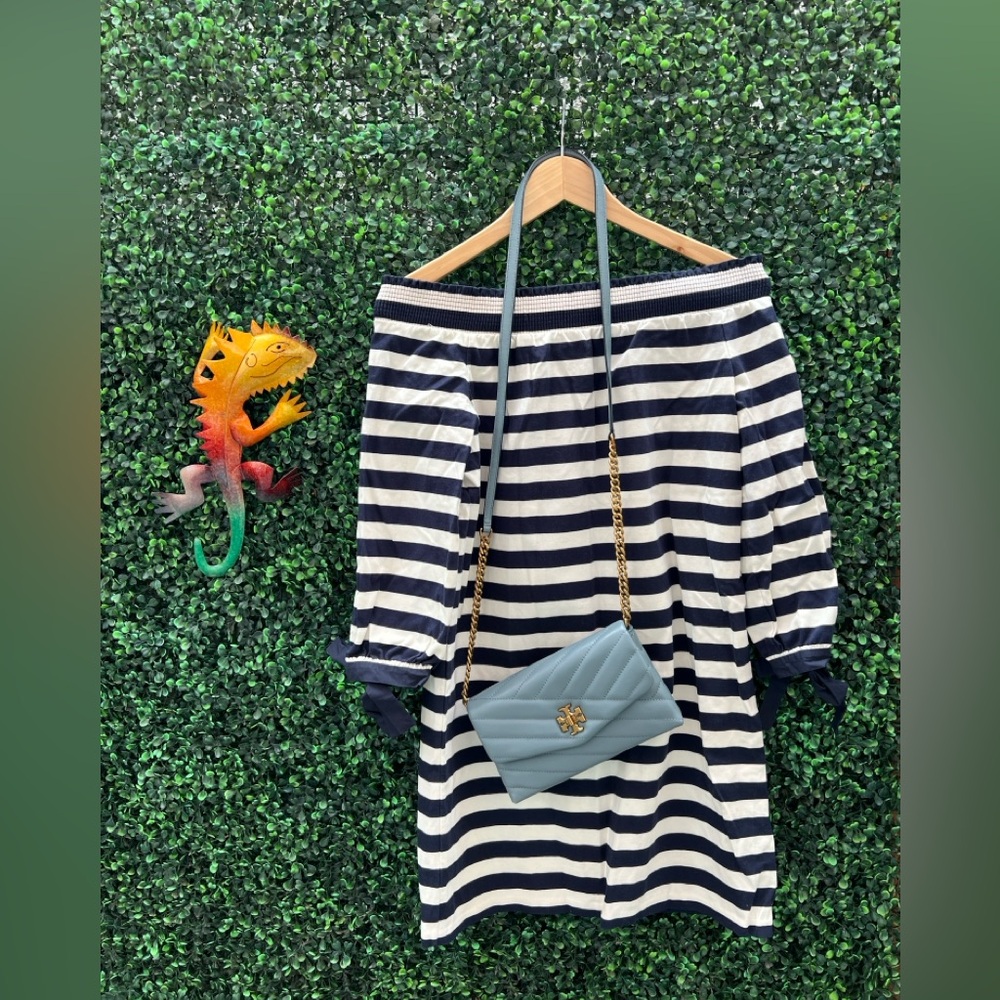 Channel your inner flirt with this adorable JCREW off-the-shoulder dress!
